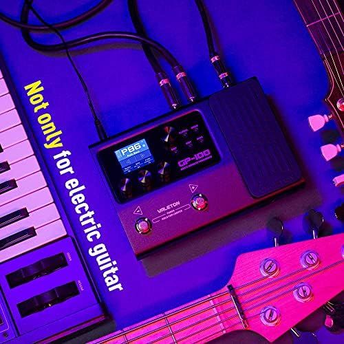  Valeton GP-100 Guitar Bass Amp Modeling IR Cabinets Simulation Multi Language Multi-Effects with Expression Pedal Stereo OTG USB Audio Interface (BLACK)