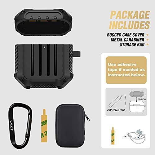  Valkit Compatible AirPods Case Cover for Men Women, Full-Body Rugged Protective Airpods Cover with Keychain Air Pod 2 Case for Airpods Wireless Charging Case 2 & 1 - Black