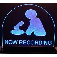 ValleyDesignsND Recording Studio Court Acrylic Lighted Edge Lit Sign 12 Reflective Black Mirror Desk Base 15 LED Light Up Plaque (State Your Text) Full Size Made in The USA