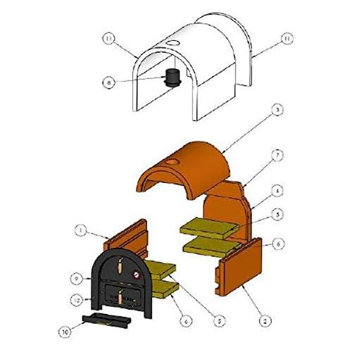  [아마존베스트]Valoriani wooden oven, pizza stone oven kit, with indirect firing