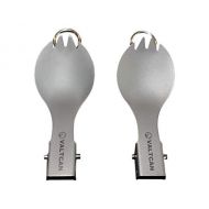 Valtcan Titanium Folding Spork Set with Carrying Bag 2 Pack