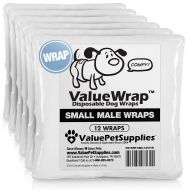 ValueWrap Disposable Male Dog Diapers, 2-Tab, 72 Count - Absorbent Male Wraps for Incontinence, Excitable Urination & Travel, Fur-Friendly Fasteners, Leak Protection, Wetness Indic