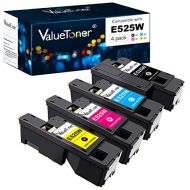 Valuetoner Compatible Toner Cartridge Replacement for Dell 525w E525 525w to use with E525w Wireless Color Printer for 593 BBJX 593 BBJU 593 BBJV 593 BBJW (Black, Cyan, Magenta, Ye