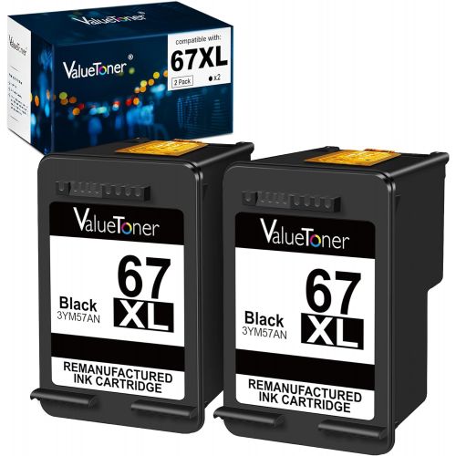  Valuetoner Remanufactured Ink Cartridges Replacement for HP 67XL 67 XL for Envy 6055 6055e 6052 6058 6075 Envy Pro 6455 6455e 6452 6458 DeskJet 1255 2732 2752 2755 2755e 4140 4155e