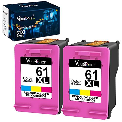  Valuetoner Remanufactured Ink Cartridges Replacement for HP 61XL 61 XL to use with Envy 4500 Deskjet 1000 1056 1010 1055 1510 1512 OfficeJet 4630 Printer ( 2 Tri-Color )
