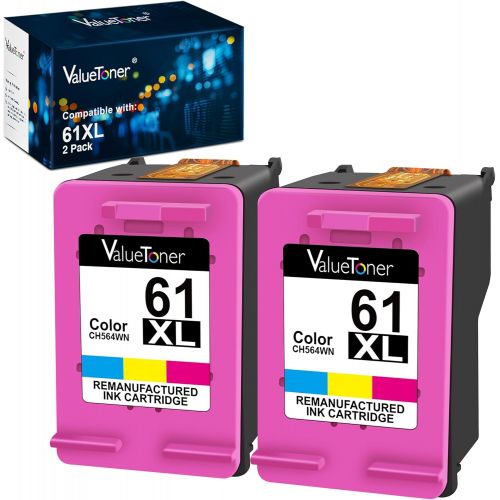  Valuetoner Remanufactured Ink Cartridges Replacement for HP 61XL 61 XL to use with Envy 4500 Deskjet 1000 1056 1010 1055 1510 1512 OfficeJet 4630 Printer ( 2 Tri-Color )