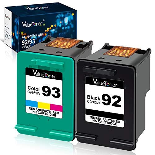  Valuetoner Remanufactured Ink Cartridges Replacement for HP 92 & 93 C9513FN C9362WN C9361WN for HP Photosmart 7850 C3150 C3180, Deskjet 5440 5420, PSC 1510 2525 Printer, (1 Black,