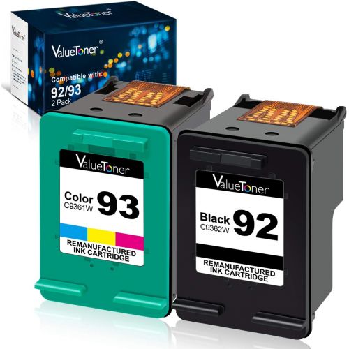  Valuetoner Remanufactured Ink Cartridges Replacement for HP 92 & 93 C9513FN C9362WN C9361WN for HP Photosmart 7850 C3150 C3180, Deskjet 5440 5420, PSC 1510 2525 Printer, (1 Black,