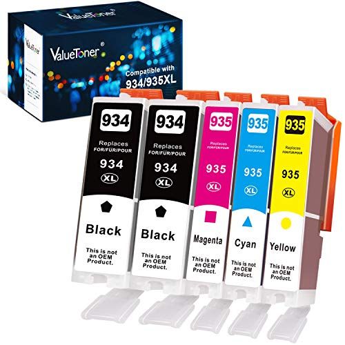  Valuetoner Compatible Ink Cartridge Replacement for HP 934 XL and 935 XL Ink cartridges for OfficeJet Pro 6812 6815 6830 6230 6835 6820 6220 Printer (2 Black 1 Cyan 1 Magenta 1 Yel