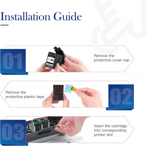  Valuetoner Remanufactured Ink Cartridges Replacement for HP 94 & HP 95 C9354BN C8765WN C8766WN for Officejet 150 100 H470 9800 7310 7210, Deskjet 460, PSC 1610 Printer (1 Black, 1