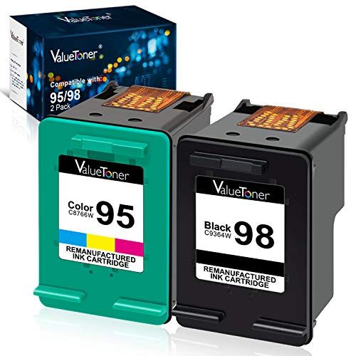  Valuetoner Remanufactured Ink Cartridge Replacement for HP 98 C9364WN & 95 C8766WN for Officejet 150 100 6310, PhotoSmart 8050 C4180 C4150, Deskjet 460 5940 Printer (1 Black, 1 Tri