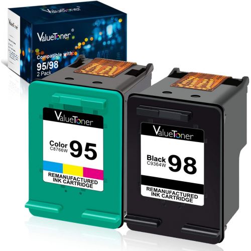  Valuetoner Remanufactured Ink Cartridge Replacement for HP 98 C9364WN & 95 C8766WN for Officejet 150 100 6310, PhotoSmart 8050 C4180 C4150, Deskjet 460 5940 Printer (1 Black, 1 Tri