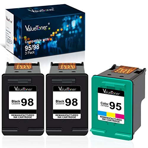  Valuetoner Remanufactured Ink Cartridge Replacement for HP 98 C9364WN & 95 C8766WN for Officejet 150 100 6310, PhotoSmart 8050 C4180 C4150, Deskjet 460 5940 Printer (2 Black, 1 Tri