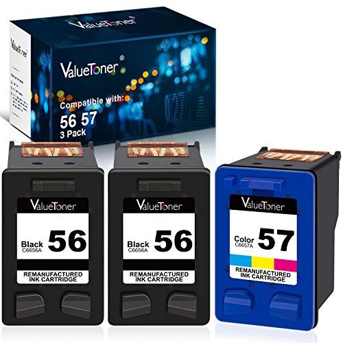  Valuetoner Remanufactured Ink Cartridge Replacement for HP 56 & 57 C9321BN C6656AN C6657AN for Deskjet 5850 5650 5150, Photosmart 7150 7260 7350 7960, PSC 2510 Printer (2 Black, 1