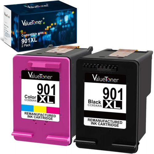  Valuetoner Remanufactured Ink Cartridge Replacement for HP 901XL 901 XL Compatible with Officejet 4500, J4524, J4540, J4550, J4580, J4624, J4680 Printer High Yield (1 Black, 1 Tri-