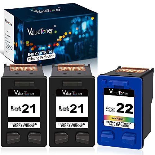  Valuetoner Remanufactured Ink Cartridge Replacement for HP 21 C9351AN & 22 C9352AN for DESKJET F4180 F2210 D1560, OFFICEJET 4315 J3640, FAX 3180, PSC 1401 Printer (2 Black, 1 Tri-C