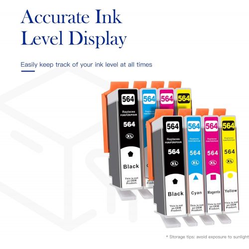  Valuetoner Compatible Ink Cartridge Replacement for HP 564XL 564 XL for Photosmart 5510 5514 Premium B209 B210 Officejet 4610 4620 4622 Deskjet 3070A Printer (Black Cyan Magenta Ye