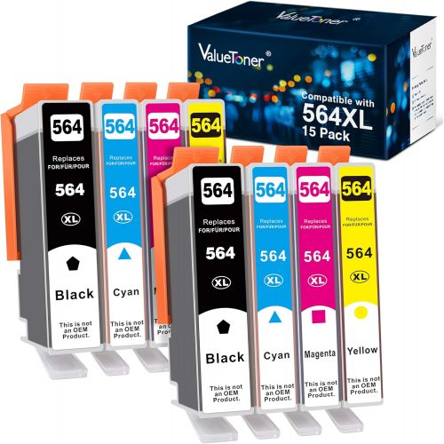  Valuetoner Compatible Ink Cartridge Replacement for HP 564XL 564 XL for Photosmart 5510 5514 Premium B209 B210 Officejet 4610 4620 4622 Deskjet 3070A Printer (Black Cyan Magenta Ye