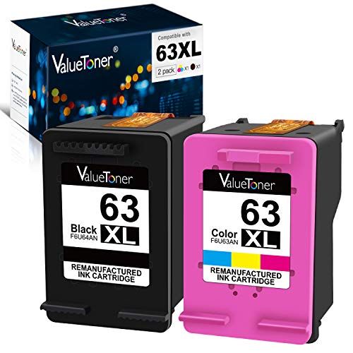  Valuetoner Remanufactured Ink Cartridge Replacement for HP 63 XL 63XL to use with Envy 4520 4512 4516 Officejet 5252 5255 5258 4650 3830 3833 4655 Deskjet 1112 2132 3630 3632 3634