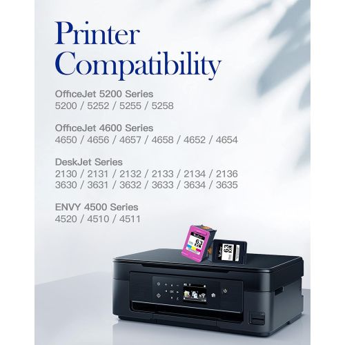  Valuetoner Remanufactured Ink Cartridge Replacement for HP 63 XL 63XL to use with Envy 4520 4512 4516 Officejet 5252 5255 5258 4650 3830 3833 4655 Deskjet 1112 2132 3630 3632 3634