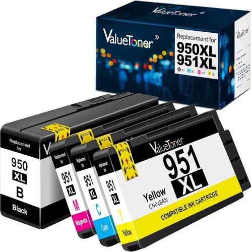  Valuetoner Compatible Ink Cartridge Replacement for HP 950XL 951XL 950 XL 951 XL High Yield for Upgraded Officejet Pro 8600 8100 Printer (1 Black,1 Cyan,1 Magenta,1 Yellow, 4-Pack)