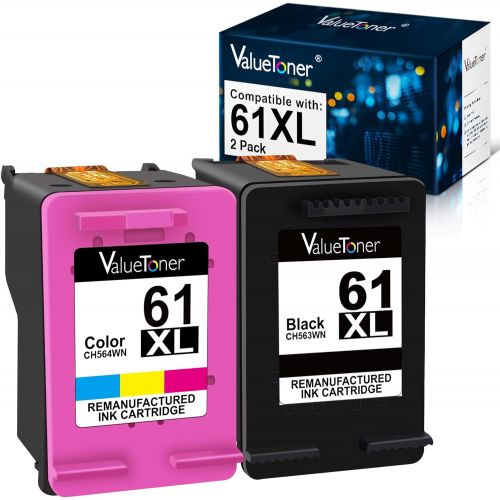  Valuetoner Remanufactured Ink Cartridges Replacement for HP 61XL 61 XL to use with Envy 4500 Deskjet 1000 1056 1510 1512 1010 1055 OfficeJet 4630 Printer (1 Black, 1 Tri-Color, 2-P