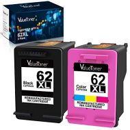 Valuetoner Remanufactured Ink Cartridge Replacement for HP 62XL 62 XL to use with Envy 5540 5640 5660 7644 7645 OfficeJet 5740 8040 OfficeJet 200 250 Series Printer (1 Black, 1 Tri