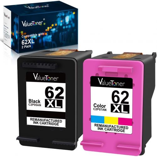  Valuetoner Remanufactured Ink Cartridge Replacement for HP 62XL 62 XL to use with Envy 5540 5640 5660 7644 7645 OfficeJet 5740 8040 OfficeJet 200 250 Series Printer (1 Black, 1 Tri