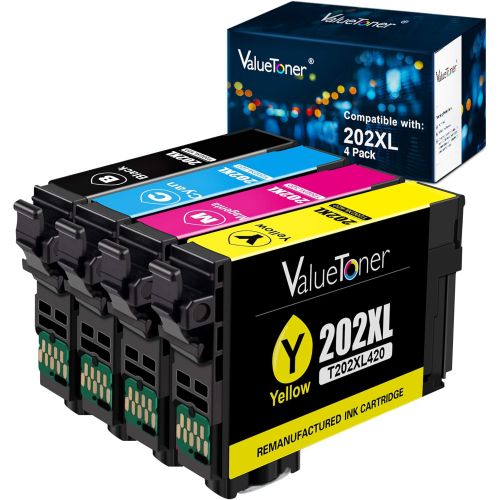  Valuetoner Remanufactured Ink Cartridges Replacement to use with Epson 202XL 202 XL for Workforce WF-2860 Expression Home XP-5100 (1 Black, 1 Cyan, 1 Magenta, 1 Yellow)