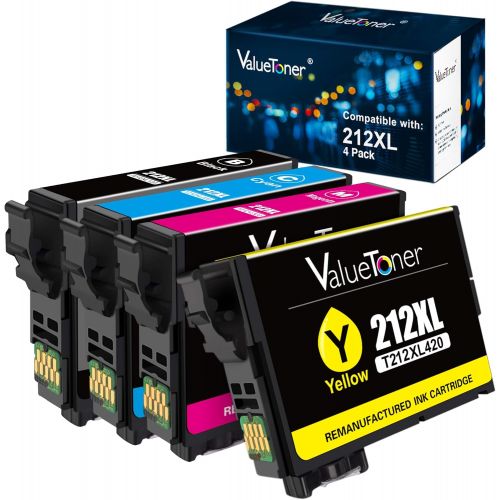  Valuetoner 212 212XL Remanufactured Ink Cartridge Replacement for Epson T212XL T212 XL to use with Expression XP-4100 XP-4105 Workforce WF-2830 WF-2850 Printer (1 Black, 1 Cyan, 1