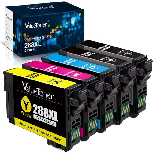  Valuetoner Remanufactured Ink Cartridge Replacement for Epson T288XL 288XL 288 XL to use with XP-430 XP-340 XP-440 XP-330 XP-434 XP-446 Printer (2 Black, 1 Cyan, 1 Magenta, 1 Yello