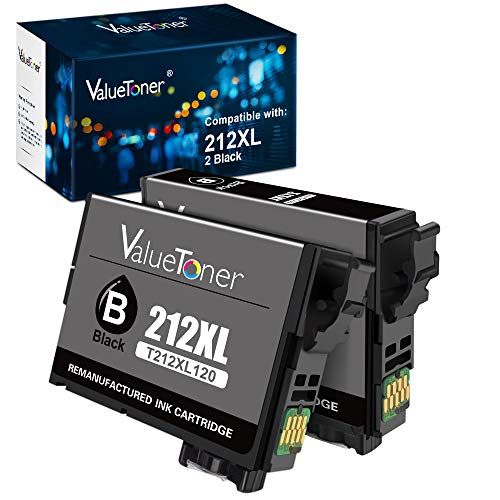  Valuetoner Remanufactured Ink Cartridge Replacement for Epson 212 XL 212XL T212 XL Used to Expression XP 4105 XP 4100， Workforce WF 2830 WF 2850 Printer (Black, 2-Pack)