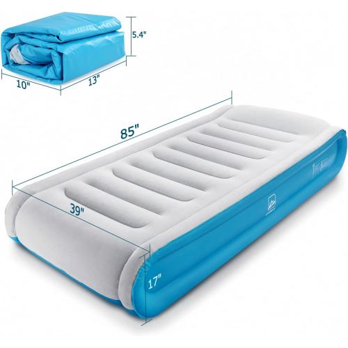  Valwix Twin Air Mattress with Built-in Pump & Pillow, 17 Height Air Bed w/ Supportive Tech, Inflatable Mattress for Home & Travel, 660 LBS Capacity