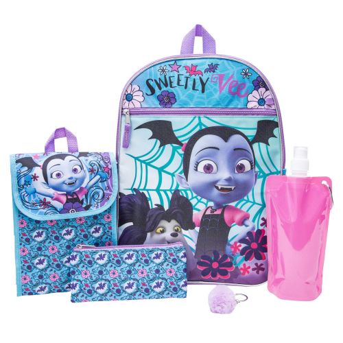  Disney Vampirina Backpack Combo Set - Disney Vampirina Girls 6 Piece Backpack Set - Backpack & Lunch Kit Combo (Light Pink)