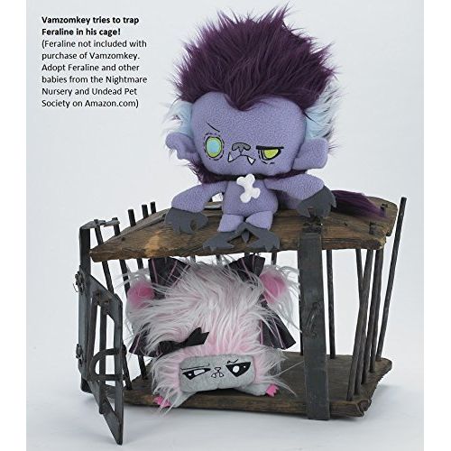  Vamplets - Vampire Zombie Monkey  12” Tall Designer Toy Plush Doll  Great Gift for Monster High Fans - Vamzomkey - Lives in The Nightmare Nursery of Gloomvania - by My Little Pon