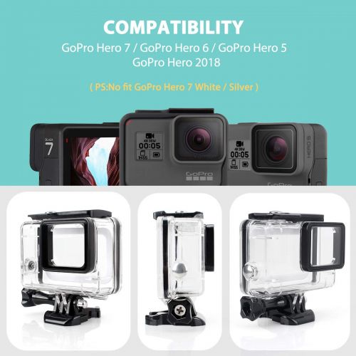  Vamson Waterproof Housing Case for Hero 7 Hero 6 Hero 5 Black/Hero (2018) Waterproof Case Diving Protective Housing Shell 45m for GoPro Hero6 Hero5 Action Camera