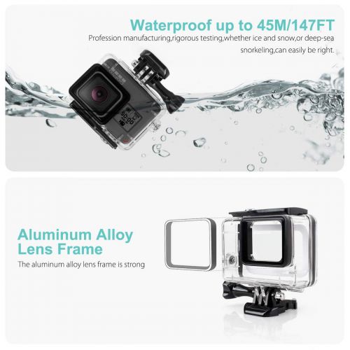  Vamson Waterproof Housing Case for Hero 7 Hero 6 Hero 5 Black/Hero (2018) Waterproof Case Diving Protective Housing Shell 45m for GoPro Hero6 Hero5 Action Camera