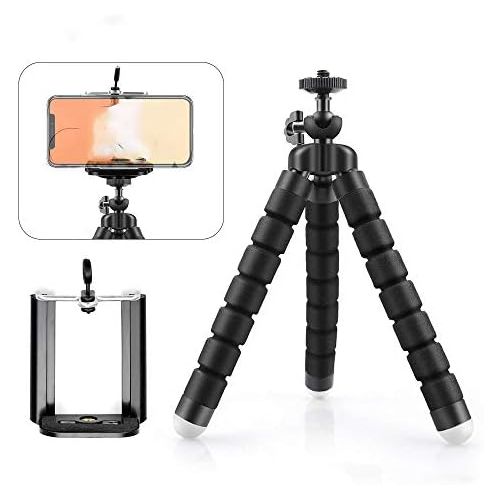  Vamson VP414 Flexible Mini Tripod for Smartphone Tripod Mobile Phone Holder Clip Stand for GoPro Hero 8 7 6 5 4 3+2 1 for yi 4k (VP414B-Black)