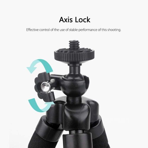  Vamson VP414 Flexible Mini Tripod for Smartphone Tripod Mobile Phone Holder Clip Stand for GoPro Hero 8 7 6 5 4 3+2 1 for yi 4k (VP414B-Black)