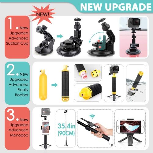  Vamson 63-in-1 Accessories Kit for GoPro Hero 10 9 8 7 6 5 Black 4 3 MAX Mount Tripod for DJI OSMO Action Camera,Insta360,Xiaomi Yi 4K,AKASO,Campark,Apeman,SJCAM,DBPOWER AVS08