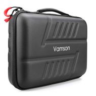 Vamson Large Carrying Case for GoPro Hero 10 9 8 7 6 5 4 3/DJI Osmo Action/AKASO/APEMAN/Insta360 One X Camera and Accessories, Hard PU Shell DIY Protective Travel Case Storage Bag