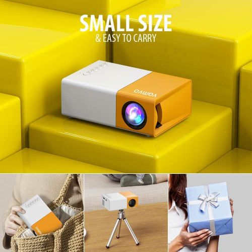  [아마존베스트]Mini Projector, Vamvo YG300 Pro Mini Projector, Portable Film Projector 1080P Support, Kids Gift, Home Theatre, Compatible with Smartphone / Laptop / PS4 / Firestick.