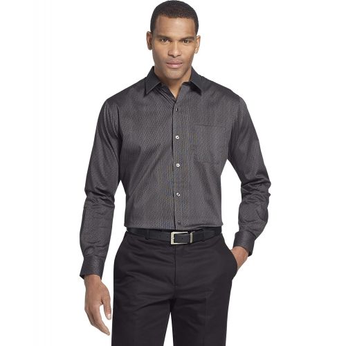  Van+Heusen Van Heusen Mens Traveler Stretch Long Sleeve Button Down Black/Khaki/Grey Shirt