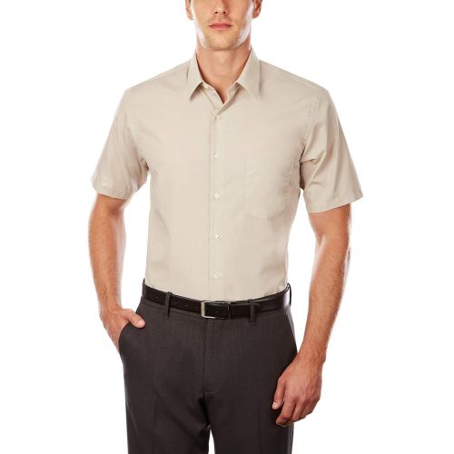  Van+Heusen Van Heusen Mens Dress Shirts Short Sleeve Poplin Solid