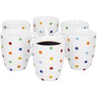 Van Well Steingut 6er Geschirr-Set Serie Capri | weiss mit Dekor | Artikel wahlbar, Service Serie Capri:Kaffeebecher 275ml