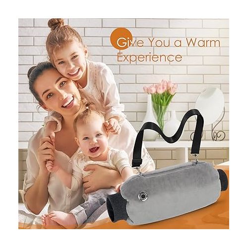  Hand Warmers Rechargeable, Portable Graphene Heated Gloves Handwarmers Bag with 10000MAH Power Bank,2 Heating Area&3 Heat Modes, Fast Electric Heating Pouch for Women,Kids, Hunting,Camping&Xmas Gifts