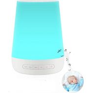 White Noise Machine for Sleeping - VanSmaGo Sleep Sound Machine & Night Light for Baby Kid Adult,Rechargeable Battery,28 HiFi Soothing Sound,32 Volume Control,Timer and Memory,Port