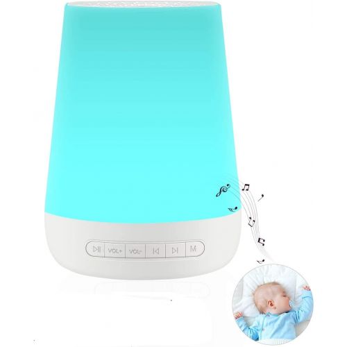  White Noise Machine for Sleeping - VanSmaGo Sleep Sound Machine & Night Light for Baby Kid Adult,Rechargeable Battery,28 HiFi Soothing Sound,32 Volume Control,Timer and Memory,Port