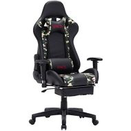 Vancel Computer Gaming Chair with Footrest- Adjustable Reclining High Back Swivel Home Office Chair with Headrest and Lumbar Massage Support Racing Style PC Chair (Black&Camo)