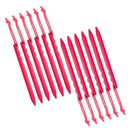  Vancool 12PCS 7 inch Outdoors Aluminum Alloy Triangle Tent Stakes with 3 Guy Point